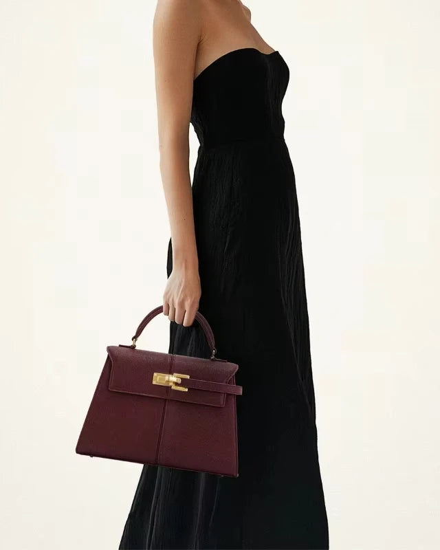 Bolsa Feminina Estruturada de Luxo – Modelo Elise em Tamanho Grande com Alça Transversal