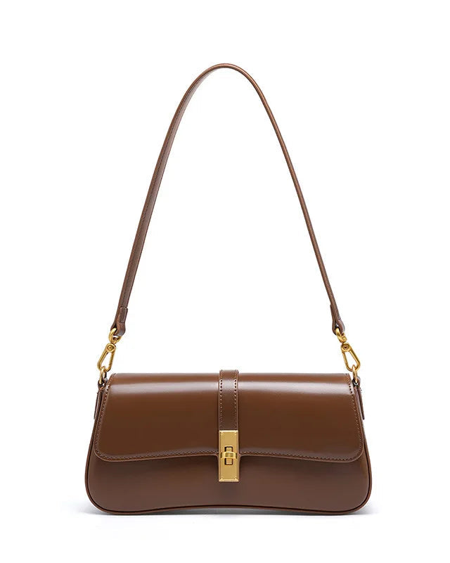 Bolsa Baguete em Couro Legítimo – Elegância Compacta para o Dia a Dia