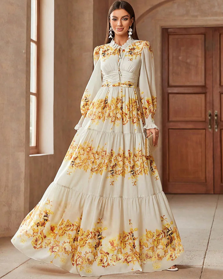 Vestido Flora – Estilo Casual e Elegante com Babados e Cintura Marcada