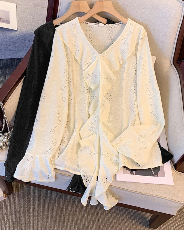 Camisa Plus Size Estilo Moderno – Modelo Solto e Elegante para Meia-Estação