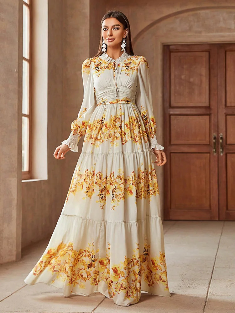 Vestido Flora – Estilo Casual e Elegante com Babados e Cintura Marcada