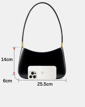 Bolsa Feminina de Ombro em Couro Legítimo – Estilo Retrô com Acabamento de Alta Costura