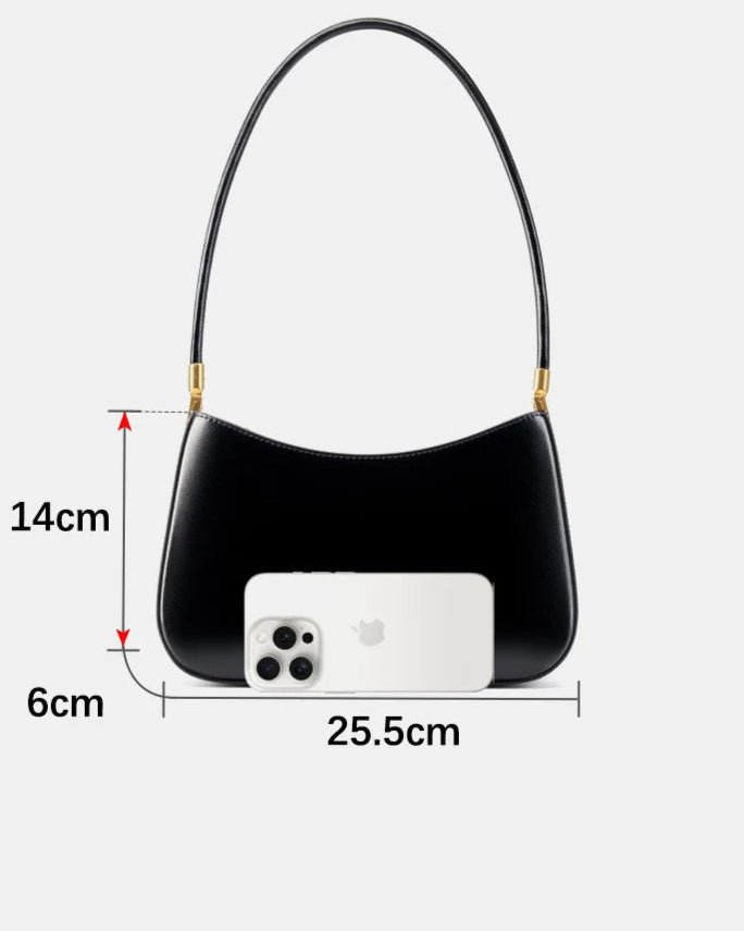 Bolsa Feminina de Ombro em Couro Legítimo – Estilo Retrô com Acabamento de Alta Costura
