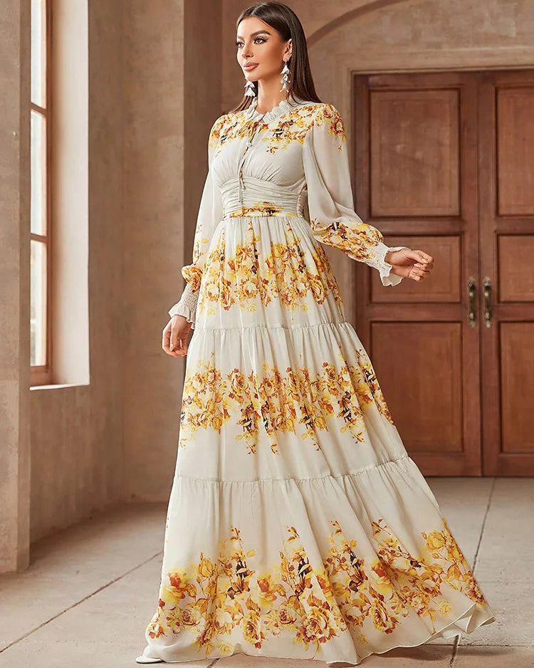 Vestido Flora – Estilo Casual e Elegante com Babados e Cintura Marcada