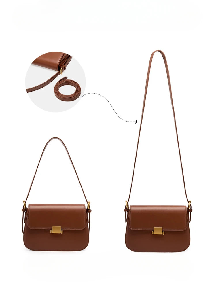 Bolsa Feminina Estruturada em Couro Legítimo – Versátil para Ombro, Mão ou Transversal
