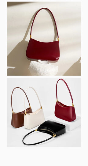 Bolsa Feminina de Ombro em Couro Legítimo – Estilo Retrô com Acabamento de Alta Costura