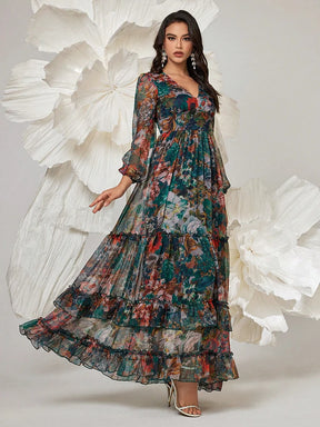 Vestido Maxi Boho "Jardim Antigo" – Elegância Vintage com Estampa Floral