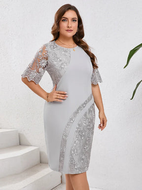 Vestido Plus Size Midi Encanto – Elegância Bordada  para Festas e Casamentos