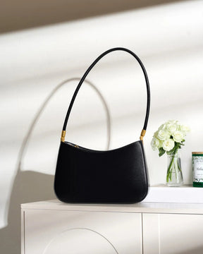 Bolsa Feminina de Ombro em Couro Legítimo – Estilo Retrô com Acabamento de Alta Costura