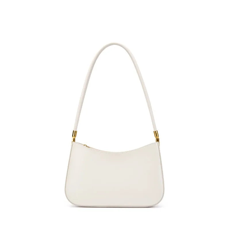 Bolsa Feminina de Ombro em Couro Legítimo – Estilo Retrô com Acabamento de Alta Costura