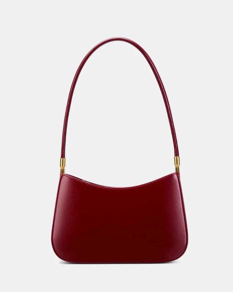 Bolsa Feminina de Ombro em Couro Legítimo – Estilo Retrô com Acabamento de Alta Costura