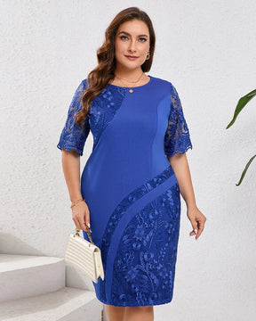 Vestido Plus Size Midi Encanto – Elegância Bordada  para Festas e Casamentos