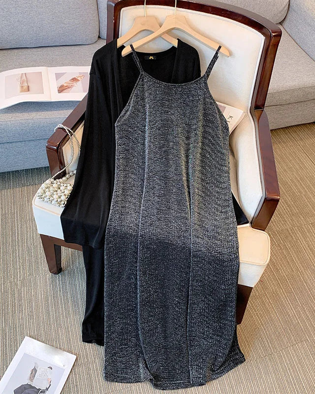 Doçura de Outono – Vestido Camisola 2 em 1 Plus Size