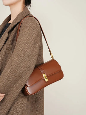 Bolsa Baguete em Couro Legítimo – Elegância Compacta para o Dia a Dia
