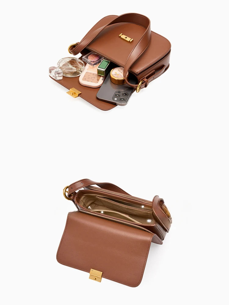 Bolsa Feminina Estruturada em Couro Legítimo – Versátil para Ombro, Mão ou Transversal