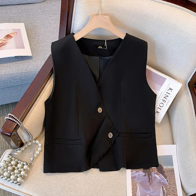 Conjunto Plus Size Executiva – Terno 3 Peças com Casaco, Colete e Saia Midi