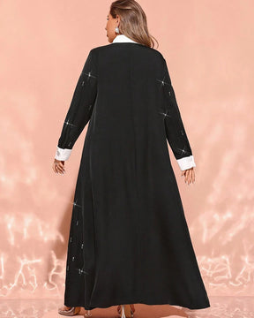 Vestido Maxi "Realeza Árabe" – Elegância Formal em Cores Contrastantes, Plus Size