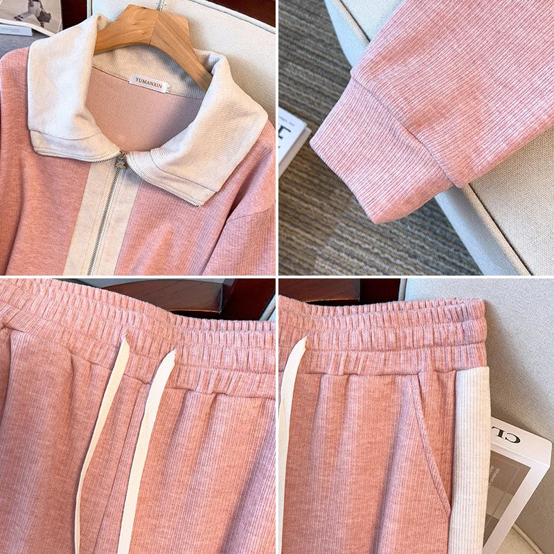 Conjunto Plus Size Delicadeza Urbana – Suéter Fino e Calça Casual para Meia-Estação