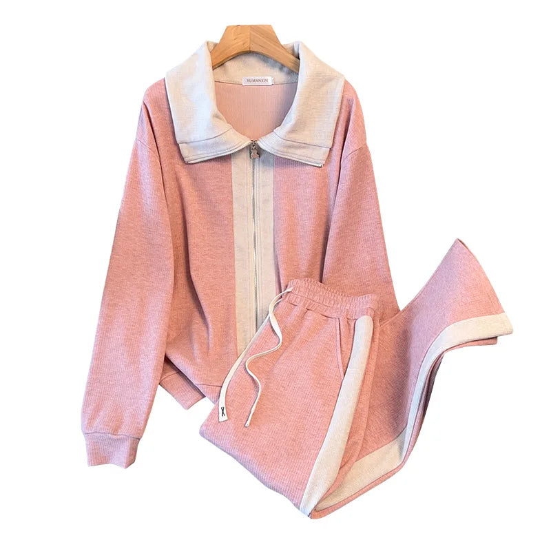 Conjunto Plus Size Delicadeza Urbana – Suéter Fino e Calça Casual para Meia-Estação