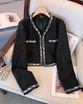 Conjunto Plus Size Noir Chic – Vestido de Alça com Casaco para o Outono