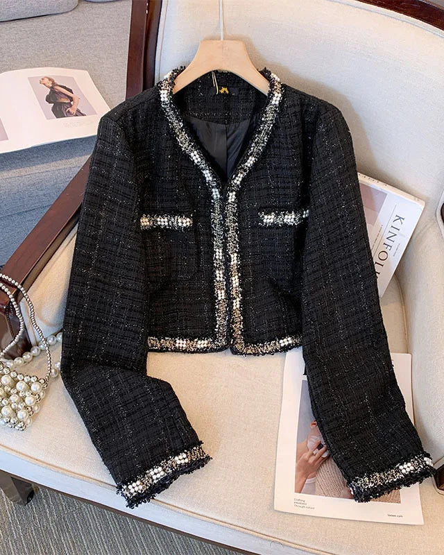 Conjunto Plus Size Noir Chic – Vestido de Alça com Casaco para o Outono